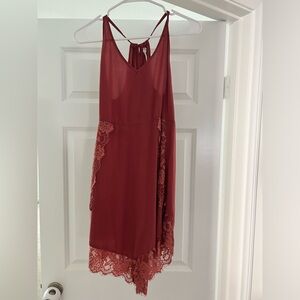 Free People Rust Lace Slip Mini Dress